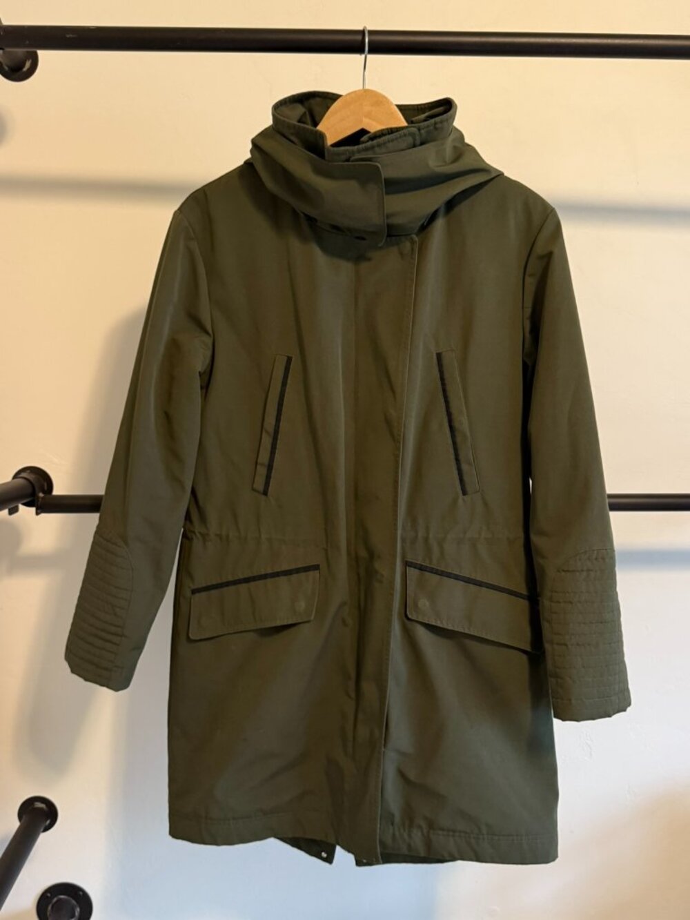 Soia & Kyo Olive Green Harri Hooded Utility Long Jacket S